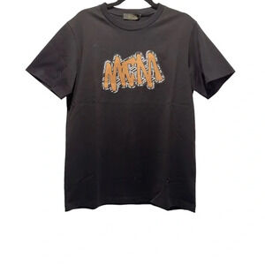 MCM Printed Mono Logo Black T Shirt